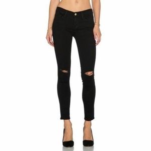 Frame Le Skinny de Jeanne Jeans Vian Ripped Knee Holes size 27